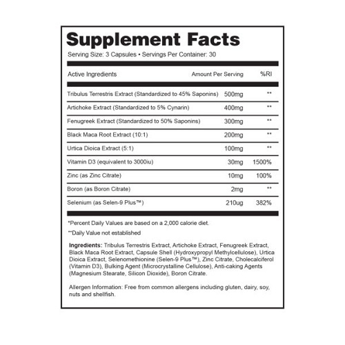 gaspari-viradex-xt-test-support-90caps-facts